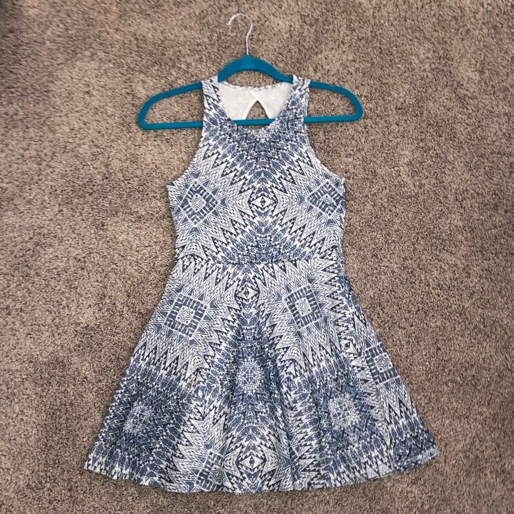 Blue Patterned Dress Size Small